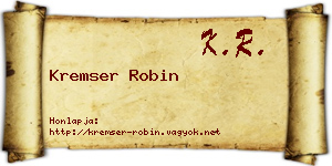 Kremser Robin névjegykártya